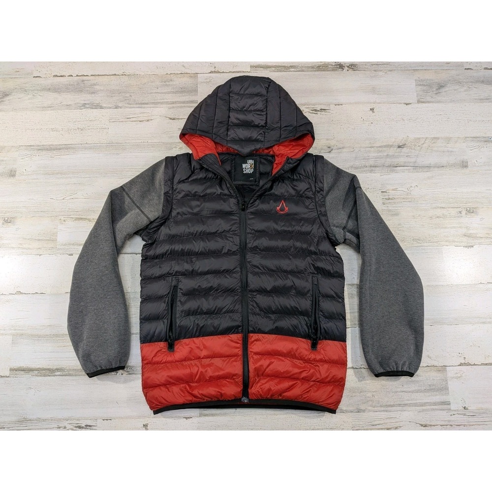 Ubi Workshop Assassin's Creed Convertible Puffer Jacket Mens Medium Black Red